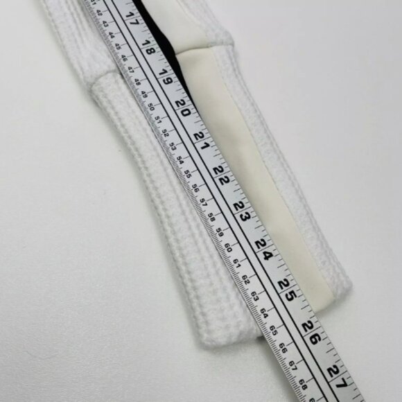 Norma Kamali White Waffle Knit Side Stripe Track Jacket Small Zip Up S/36 - Picture 11 of 14